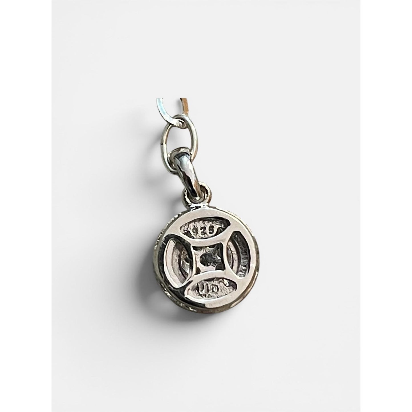 Luxury Sterling Silver Chrysocolla Pendulum with Genuine Diamond Accent