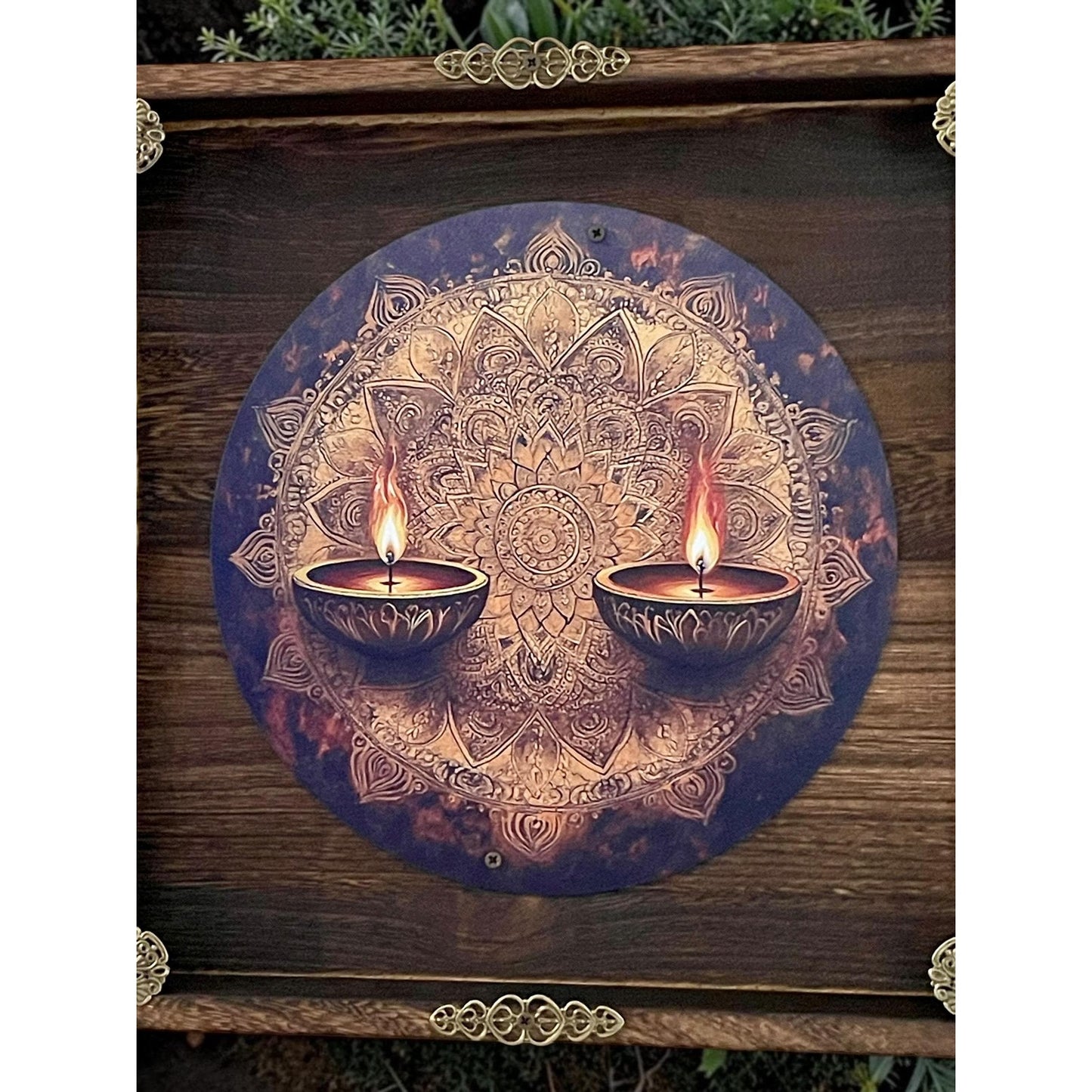 Boho Mandala Wall Art | Handmade Framed Spiritual Decor | Meditation Room Wall Hanging | Yoga Studio Decor | Ready to Hang | 10.5 Inch