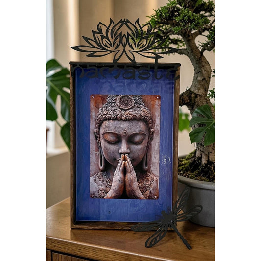 Buddha Wall Art with Namaste Lotus, Spiritual Wall Decor