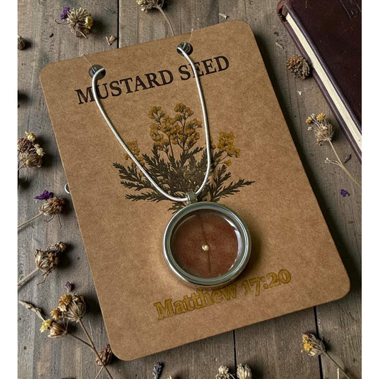 Mustard Seed Faith Necklace – Matthew 17:20 Inspirational Pendant – Christian Gift for Women – Faith Jewelry – Handmade Mustard Seed Locket
