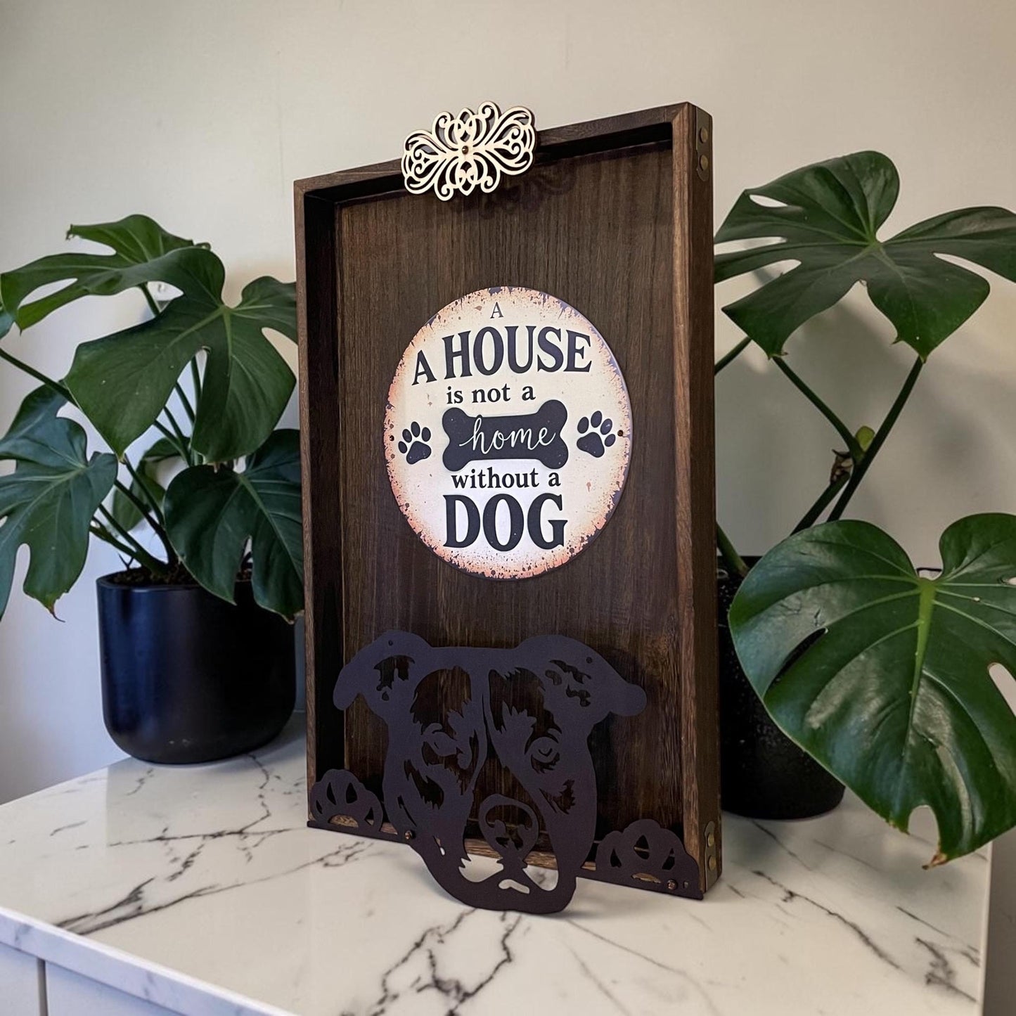 Dog Lover Wall Art, Pit Bull Decor, A House Is Not a Home Without a Dog Sign