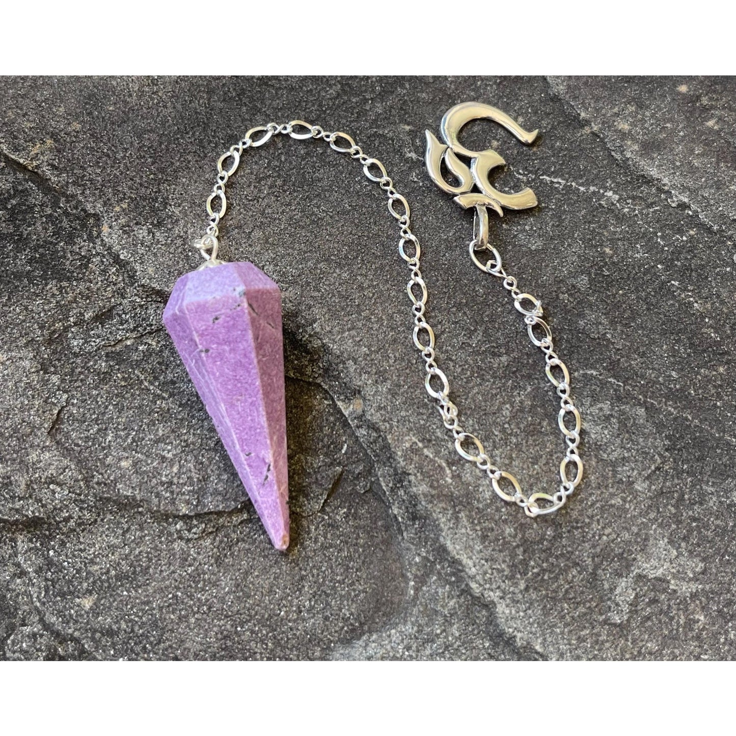 Sterling Silver OM Stichtite Pendulum