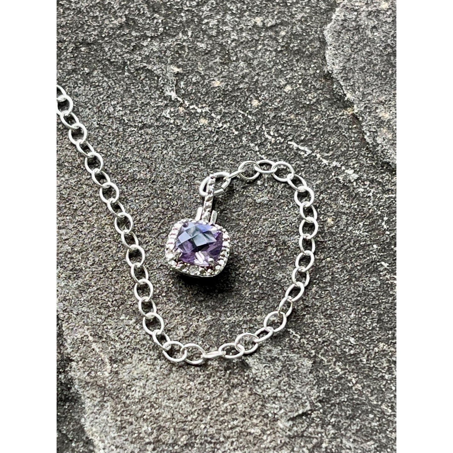 Amethyst Pendulum with Sterling Silver Amethyst Handle | Crystal Dowsing Pendulum | Divination Tool | Reiki Pendulum Handmade Spiritual Gift