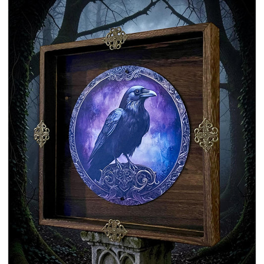 Gothic Raven Wall Art | Dark Academia Decor | Raven Home Decor | Witchy Wall Hanging | Gothic Cottagecore Art | Ready to Hang