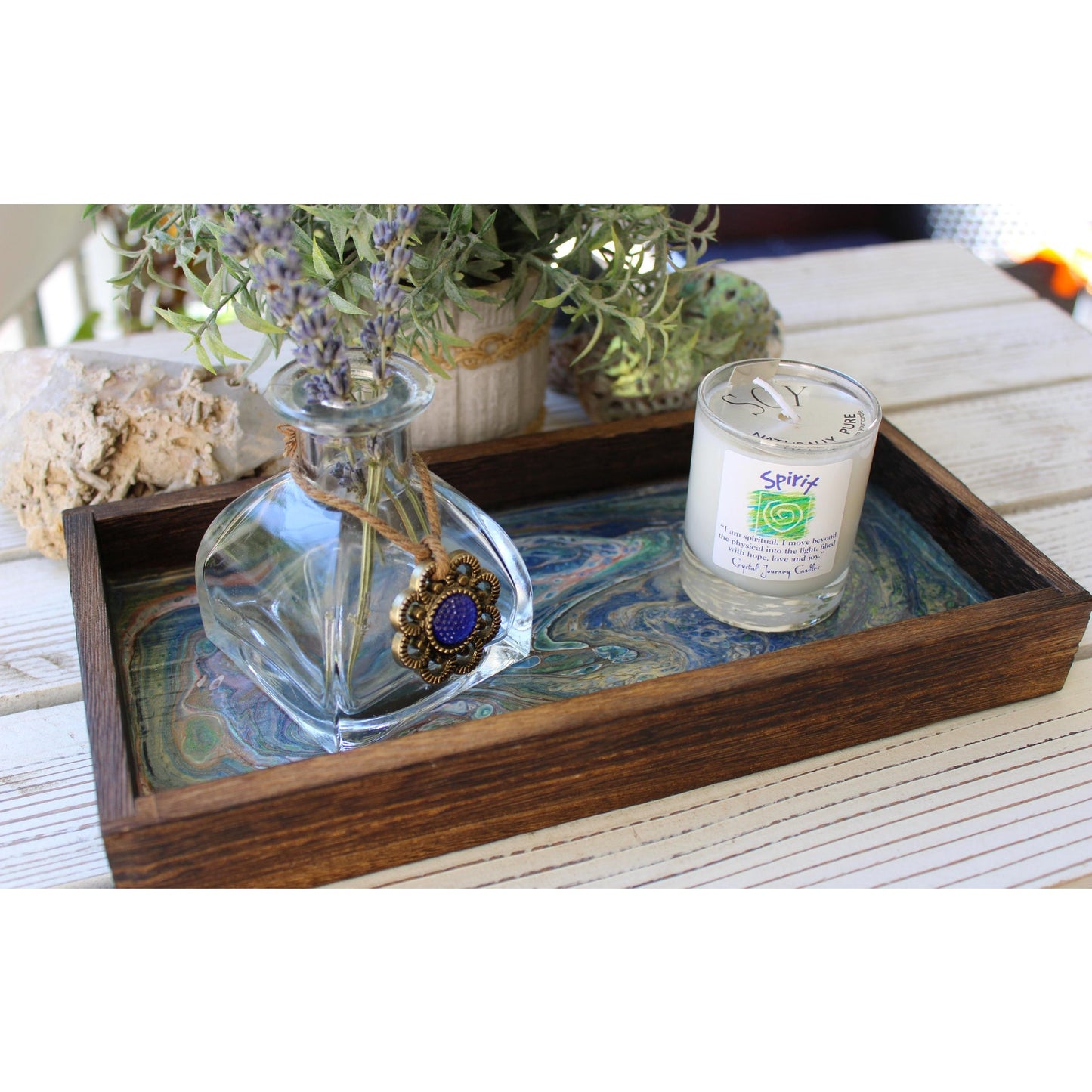 Candle Holder Tray with Spirit Candle