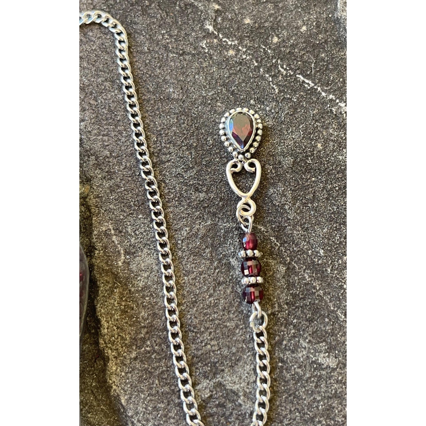 Handcrafted Garnet Vessel Pendulum with Sterling Silver Garnet Accent | Crystal Divination Tool | Reiki Pendulum | Root Chakra Crystal |
