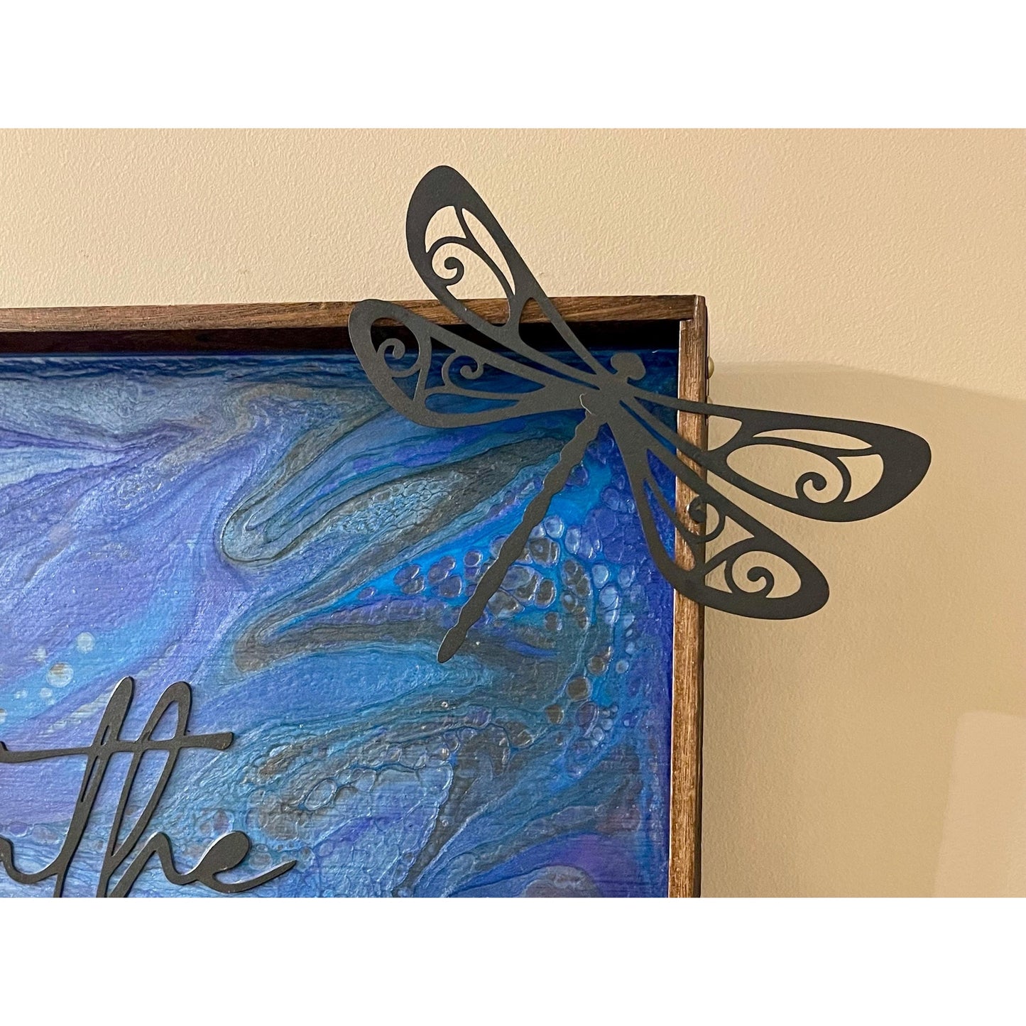 Dragonfly Art Wall Hanging | Blue Abstract Art |