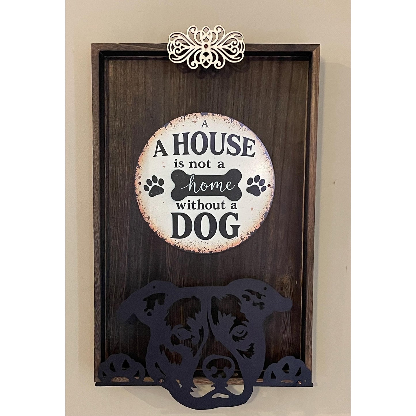 Dog Lover Wall Art, Pit Bull Decor, A House Is Not a Home Without a Dog Sign