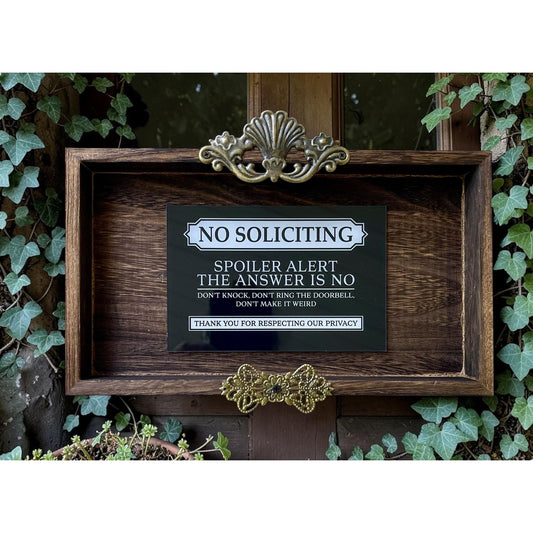 Handmade Rustic No Soliciting Sign | Funny Front Door Sign | Farmhouse Wall Decor | Wooden Entryway Plaque | Ready to Hang