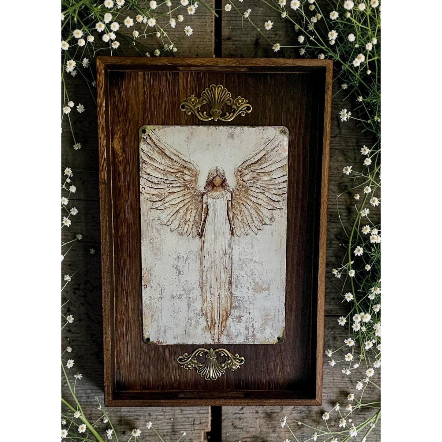 Guardian Angel Wall Art | Handmade Angel Wall Hanging | Rustic Farmhouse Decor | Inspirational Angel Artwork | Spiritual Home Decor |