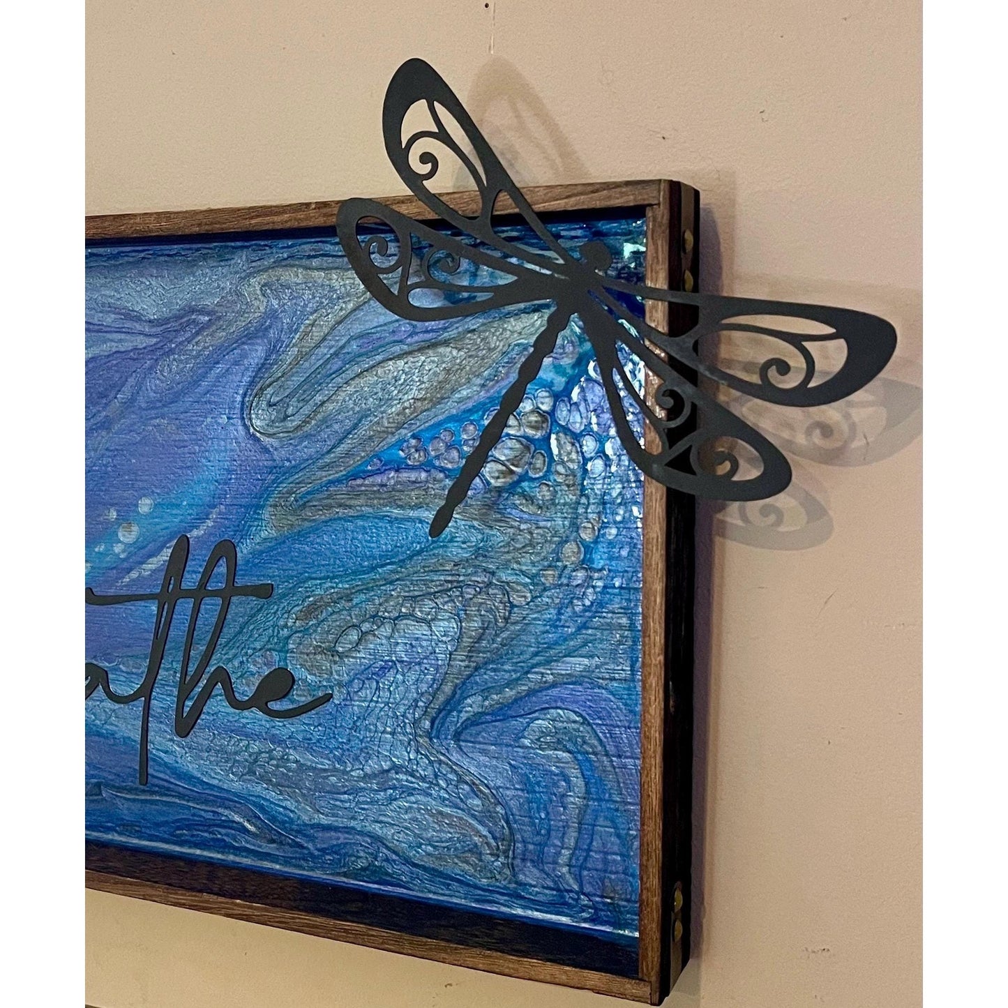 Dragonfly Art Wall Hanging | Blue Abstract Art |
