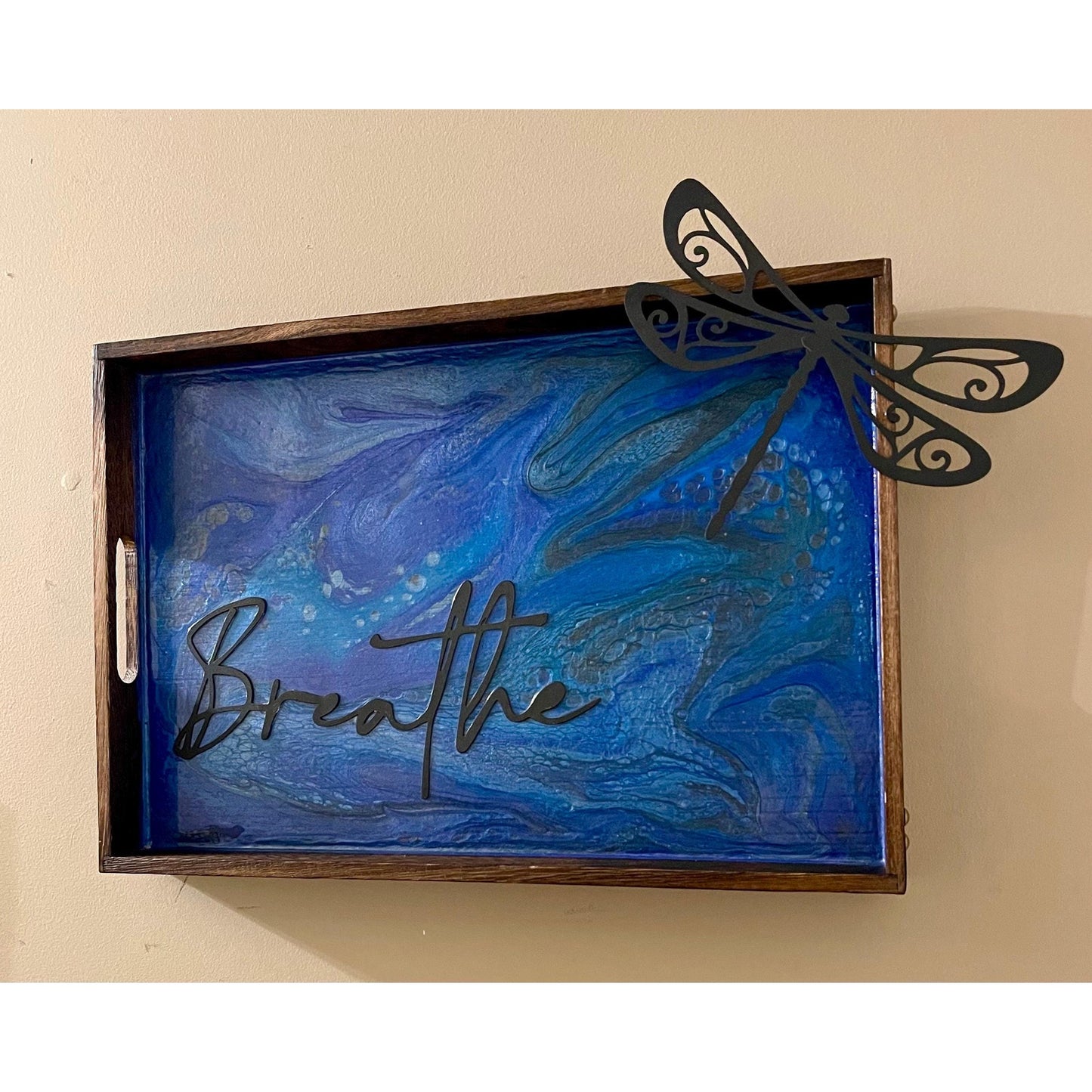 Dragonfly Art Wall Hanging | Blue Abstract Art |
