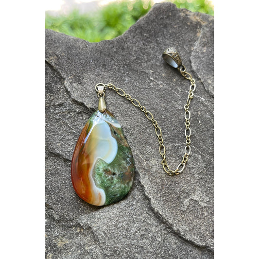 Designs by Imogen Art™ Pocket Peace Collection Green Brown Agate Meditation Stone | Pocket Comfort Stone | Mindfulness Gift