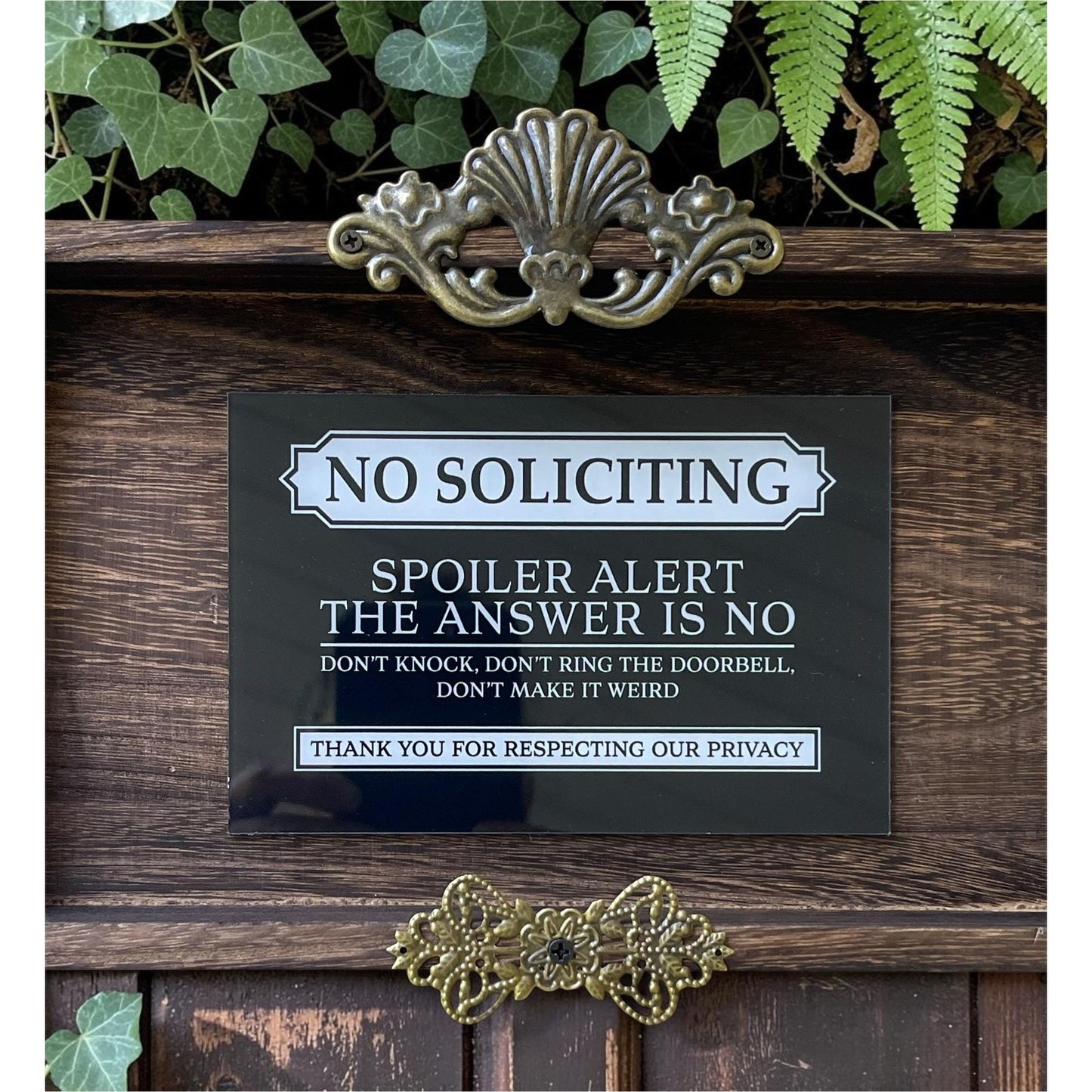 Handmade Rustic No Soliciting Sign | Funny Front Door Sign | Farmhouse Wall Decor | Wooden Entryway Plaque | Ready to Hang