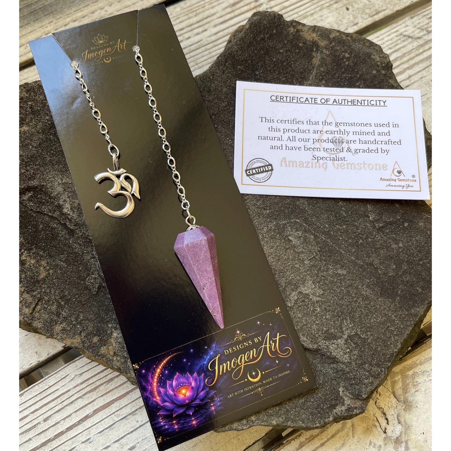 Sterling Silver OM Stichtite Pendulum