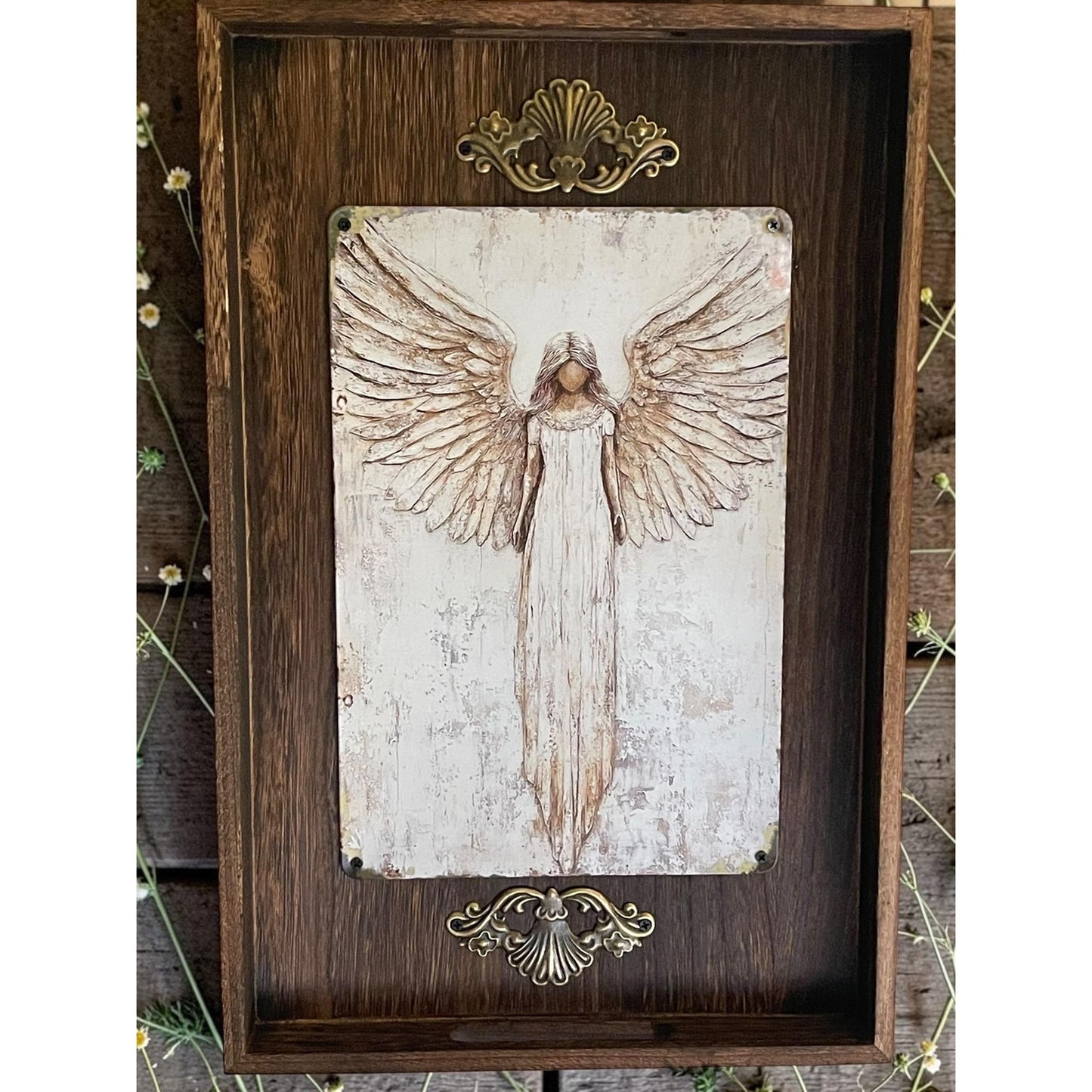Guardian Angel Wall Art | Handmade Angel Wall Hanging | Rustic Farmhouse Decor | Inspirational Angel Artwork | Spiritual Home Decor |