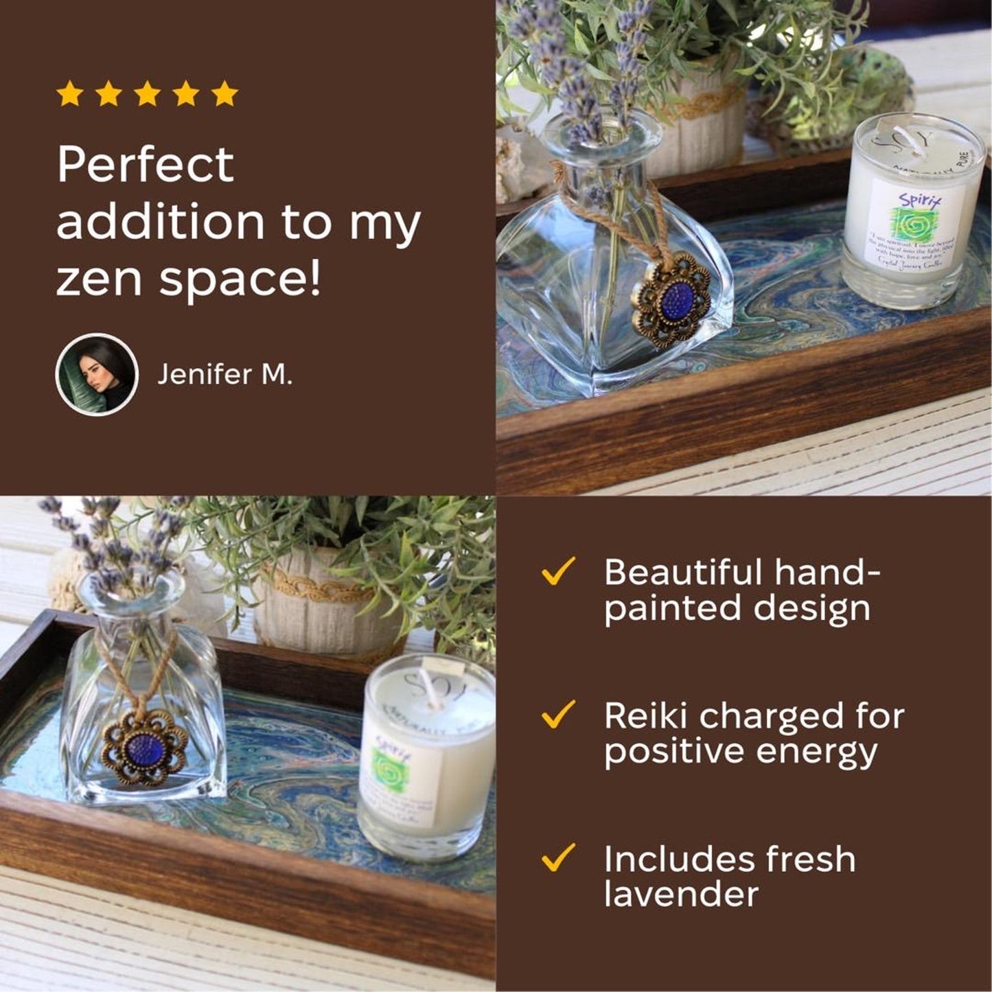 Candle Holder Tray with Spirit Candle