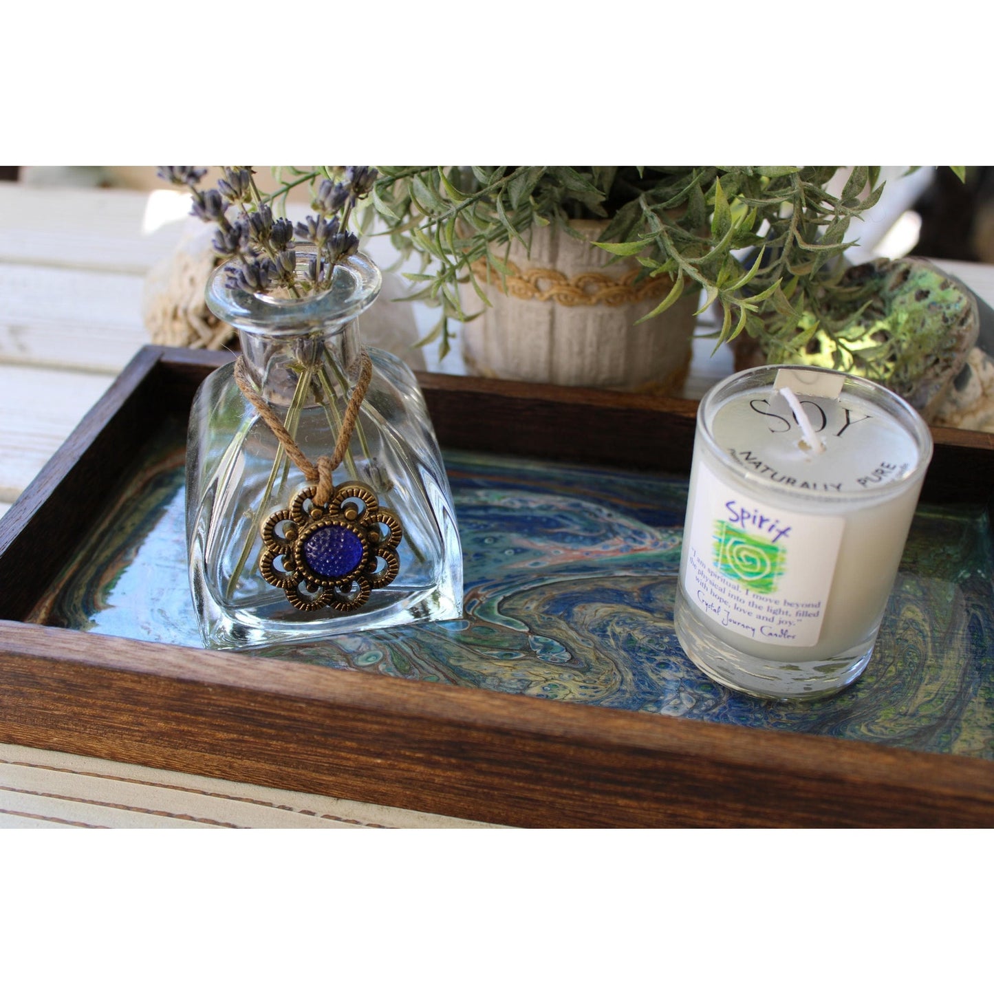 Candle Holder Tray with Spirit Candle