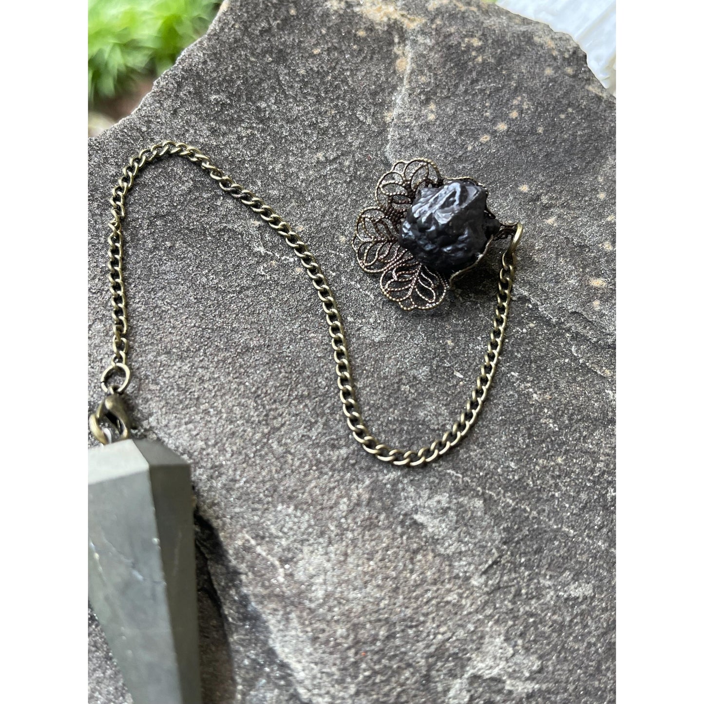 Designs by Imogen Art™ Luxury Collection – One-of-a-Kind Pyrite Pendulum with Rare Prophecy Stone Handle | Handmade Divination Tool