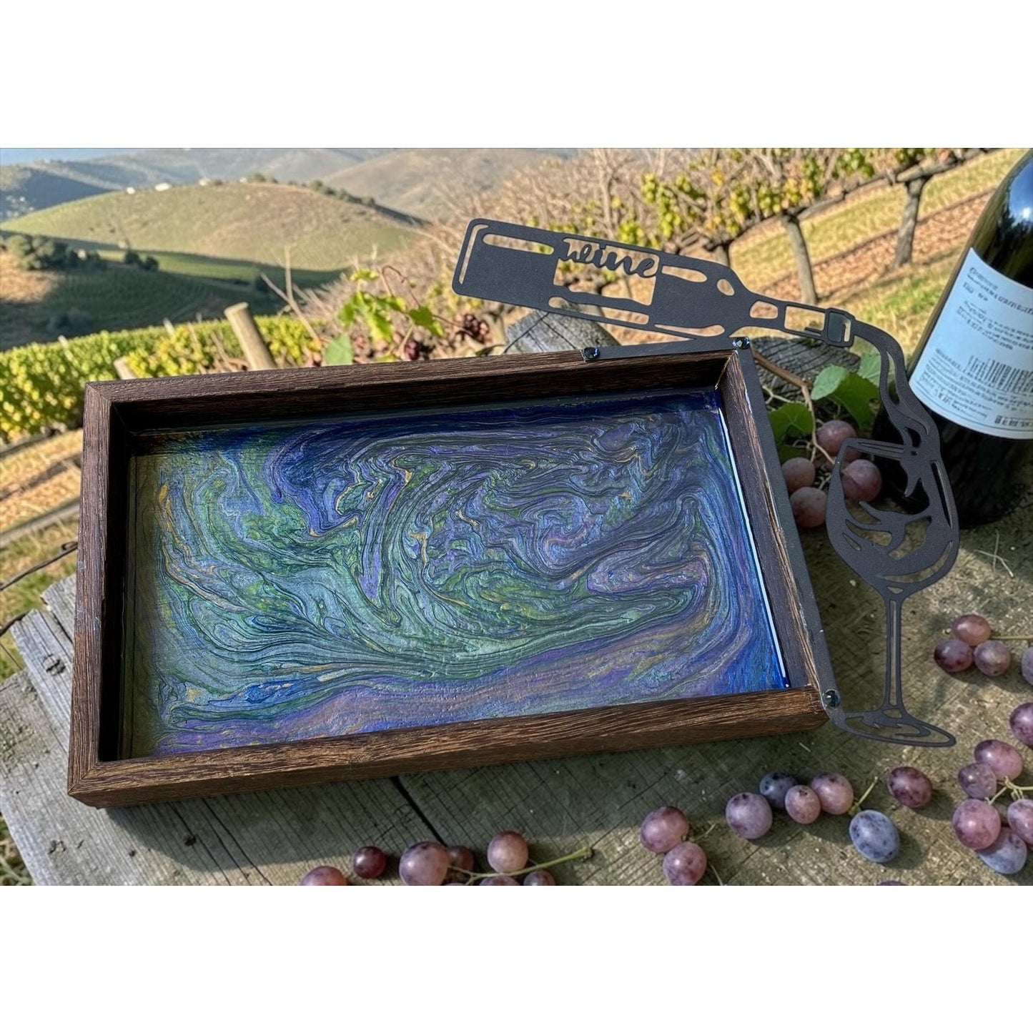 Luxury Resin Wine Serving Set with Crystal Glasses