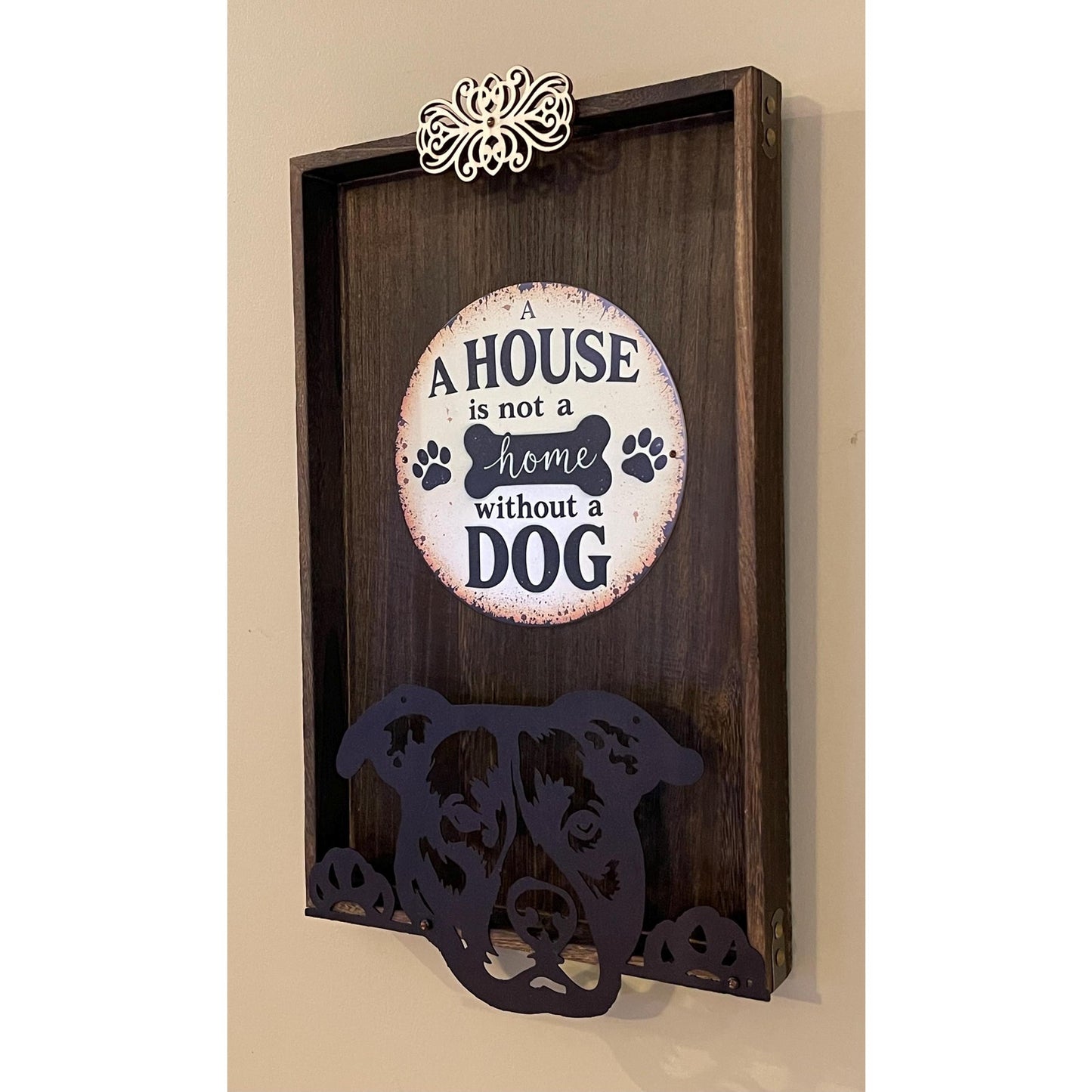Dog Lover Wall Art, Pit Bull Decor, A House Is Not a Home Without a Dog Sign