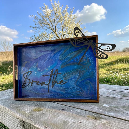Dragonfly Art Wall Hanging | Blue Abstract Art |