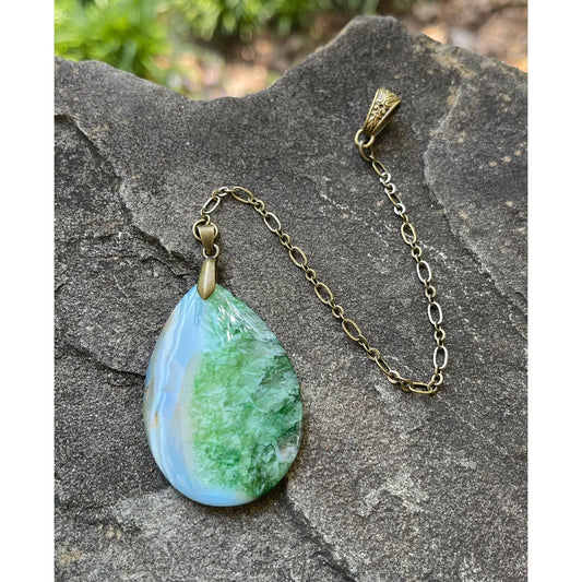 Designs by Imogen Art™ Pocket Peace Collection Green Agate Meditation Stone | Pocket Comfort Stone | Mindfulness Gift