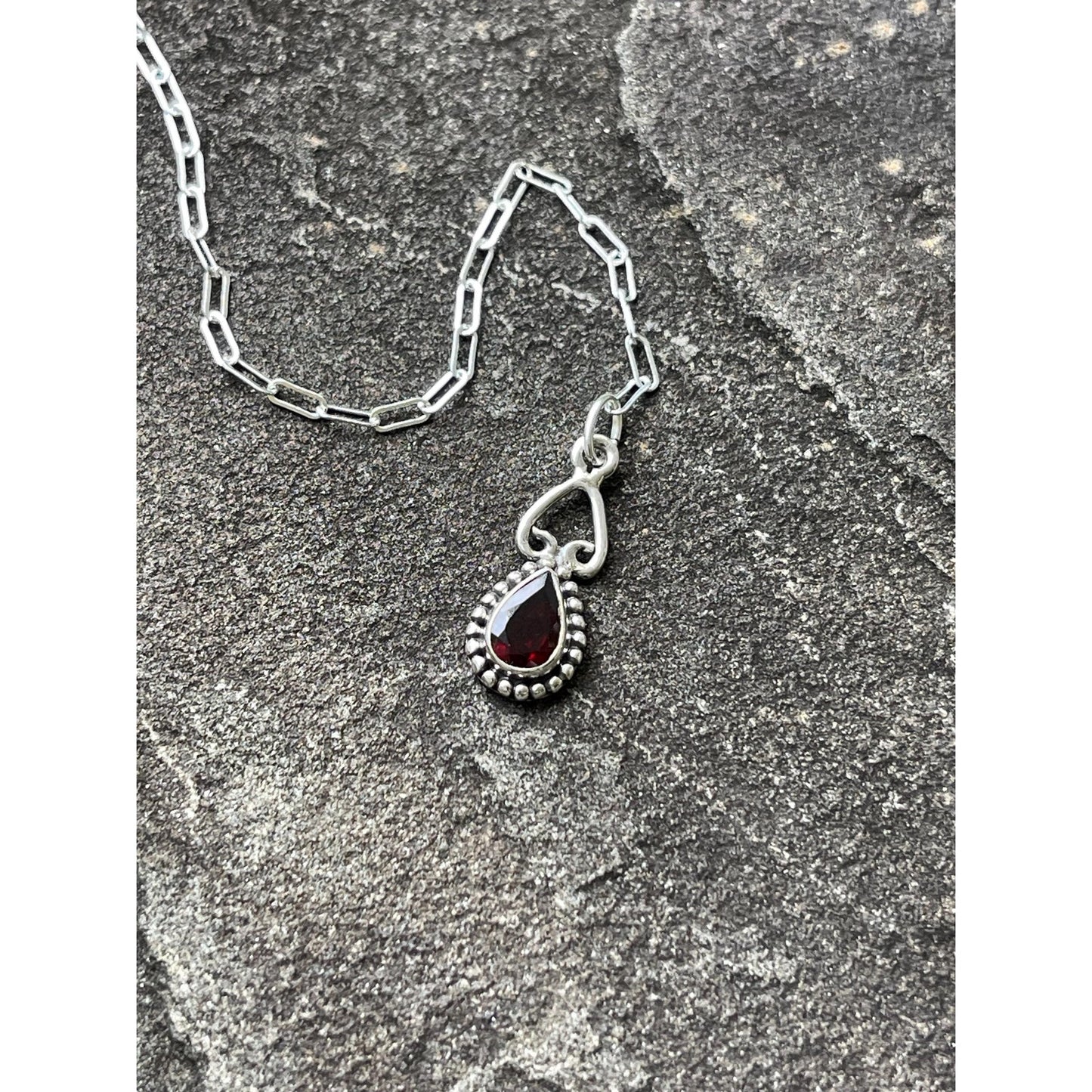 Luxury African Bloodstone & Garnet Pendulum | Sterling Silver Chain