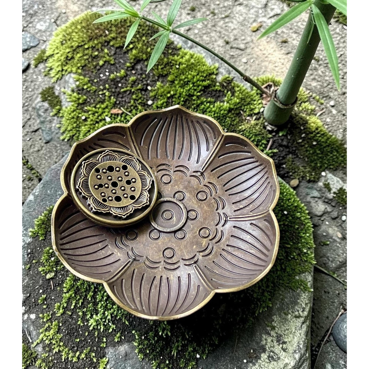 Wooden Lotus Incense Burner Tray | Stick & Cone Holder | Natural Zen Decor | Meditation Spiritual Gift | 8 x 4.75