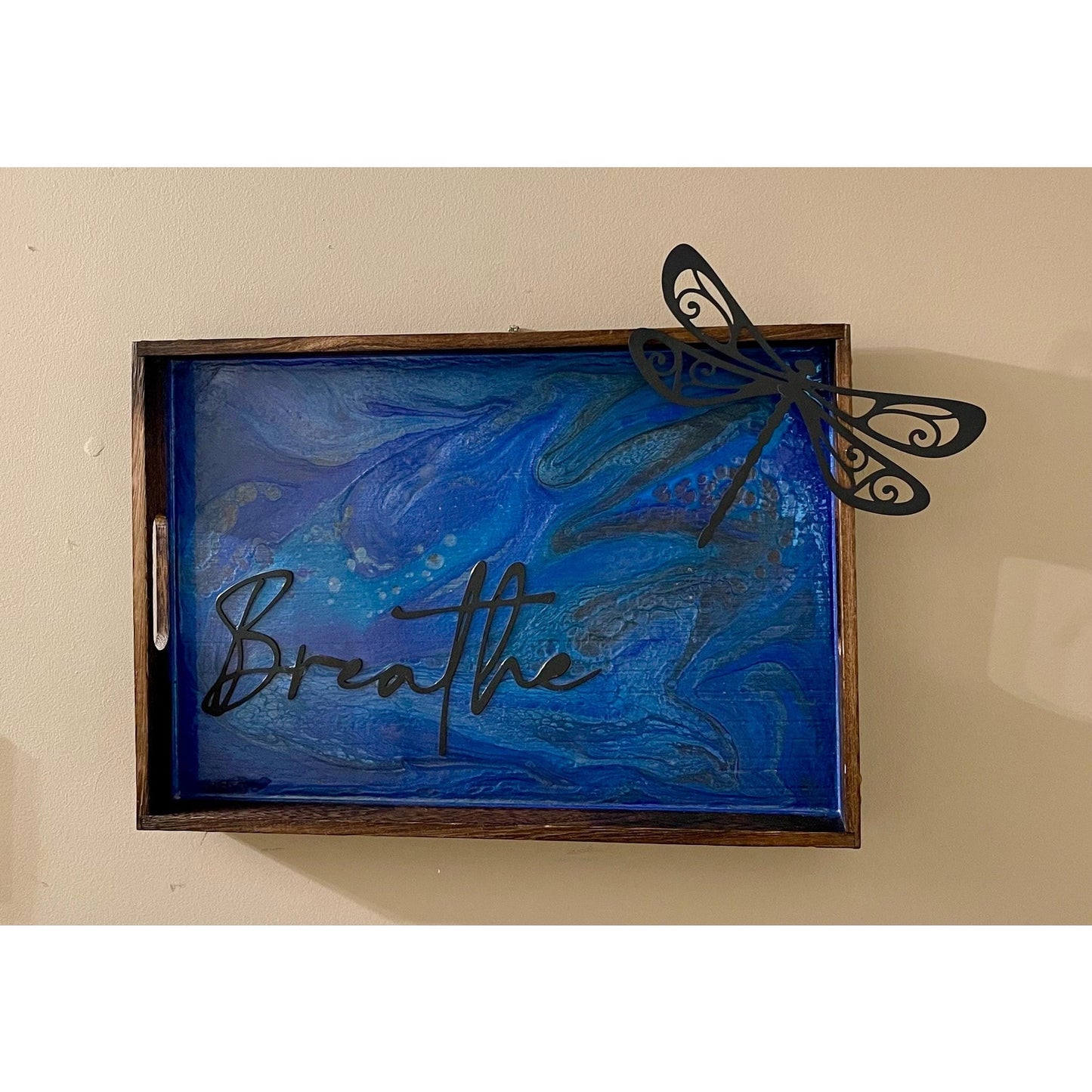 Dragonfly Art Wall Hanging | Blue Abstract Art |