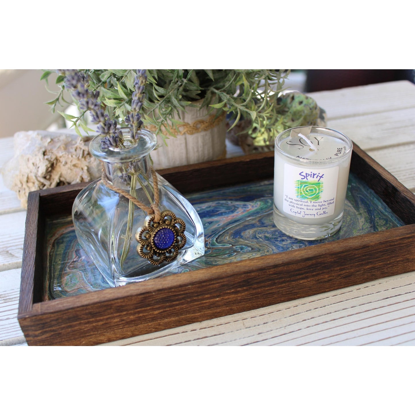 Candle Holder Tray with Spirit Candle