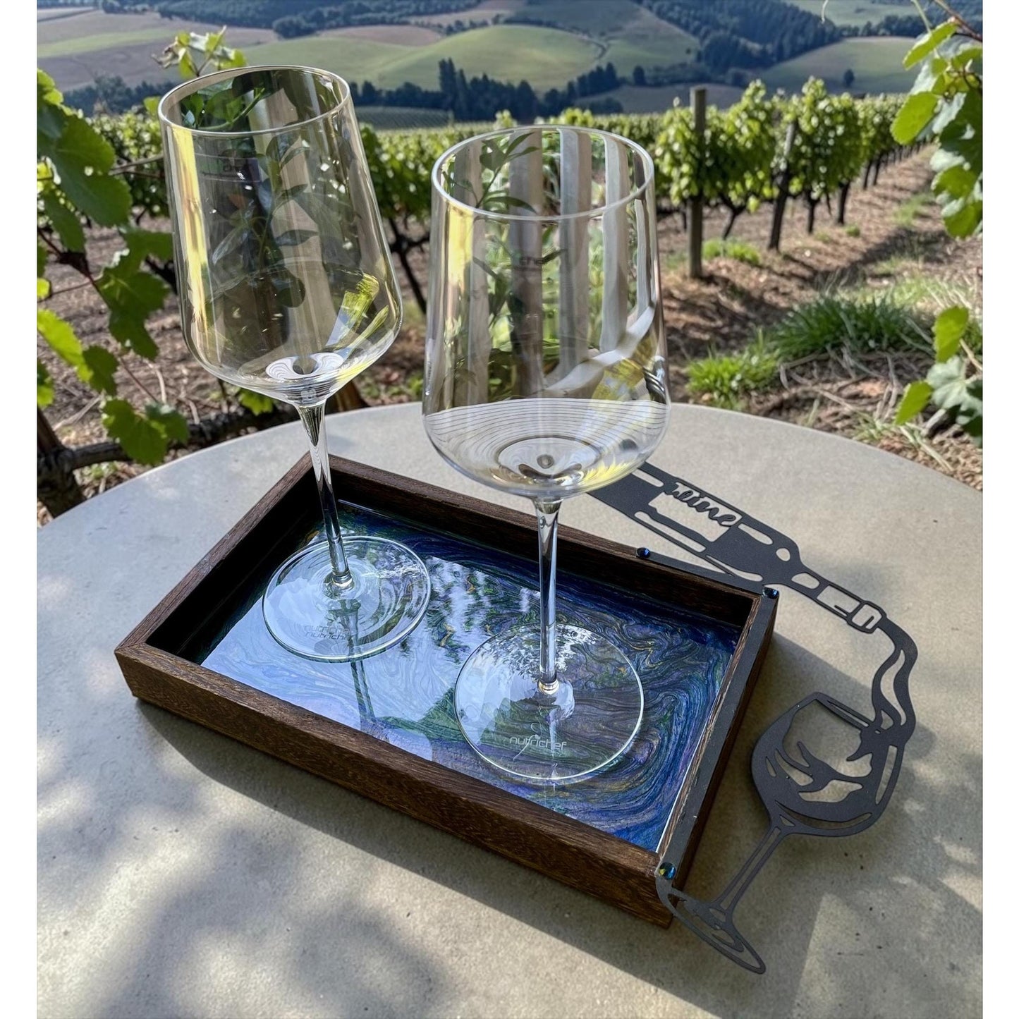 Luxury Resin Wine Serving Set with Crystal Glasses