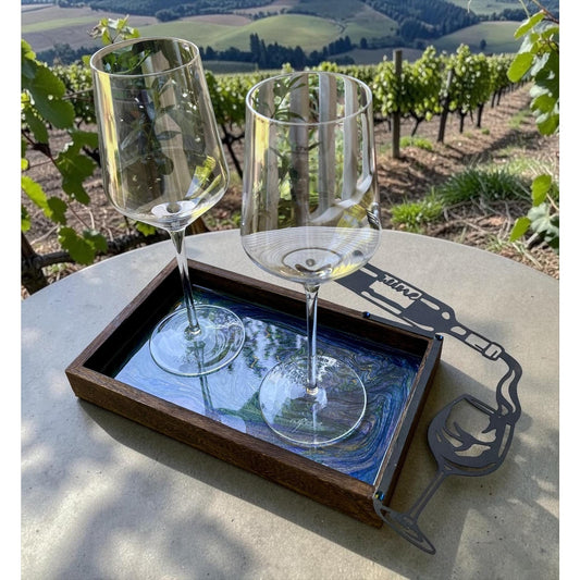 Luxury Resin Wine Serving Set with Crystal Glasses